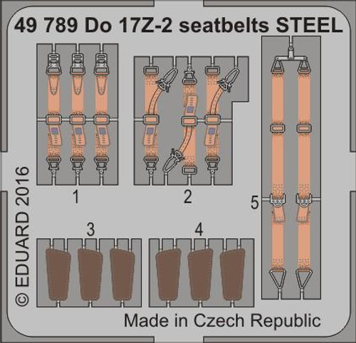 EDU49789 1/48 Eduard Seatbelts Do17Z2 Steel for ICM (Pre-Painted) 49789 MMD Squadron