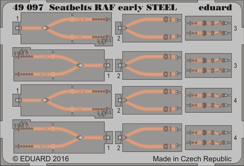 EDU49097 1/48 Eduard Seatbelts RAF Early Steel (Pre-Painted) 49097 MMD Squadron