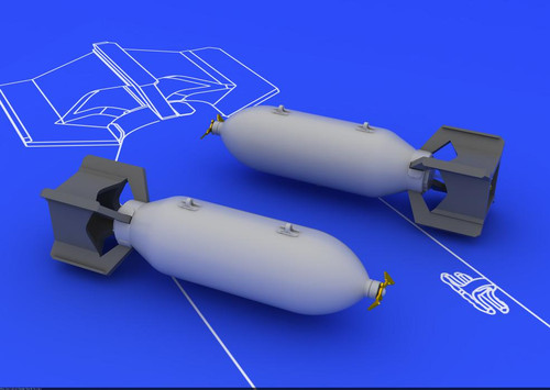 EDU648086 1/48 Eduard US 250lb Bombs (2) (PE & Resin) 648086 MMD Squadron