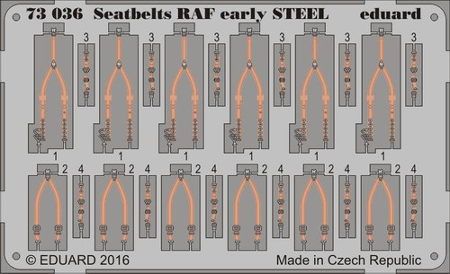 EDU73036 1/72 Eduard Seatbelts RAF Early Steel (Pre-Painted)  MMD Squadron