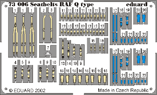 EDU73006 1/72 Eduard Seatbelts RAF Q-Type (Pre-Painted)  MMD Squadron