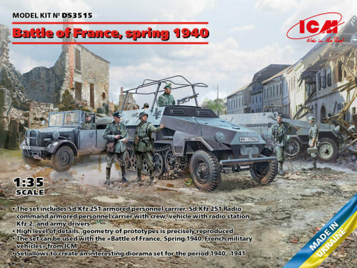 ICMDS3515 1/35 ICM Battle of France Spring 1940 Diorama Plastic Model Kit MMD Squadron