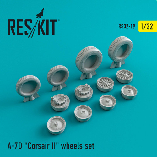 RES-RS32-0019 1/32 Reskit A-7 Corsair IID wheels set 1/32 MMD Squadron