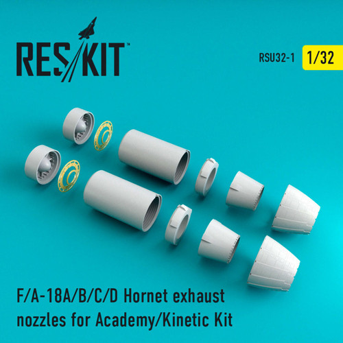 RES-RSU32-0001 1/32 Reskit F-18 Hornet exhaust nozzles for Academy/Kinetic Kit 1/32 MMD Squadron