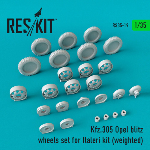 RES-RS35-0019 1/32 Reskit Kfz.305 Opel blitz wheels set for Italeri Kit weighted 1/35 MMD Squadron