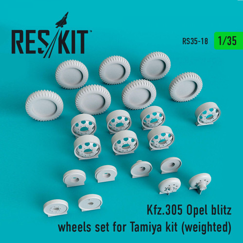 RES-RS35-0018 1/32 Reskit Kfz.305 Opel blitz wheels set for Tamiya Kit weighted 1/35 MMD Squadron