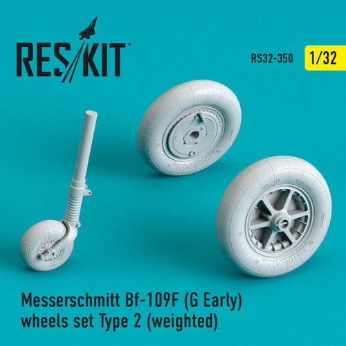 RES-RS32-0350 1/32 Reskit Messerschmitt Bf-109F G Early wheels set Type 2 weighted 1/32 MMD Squadron