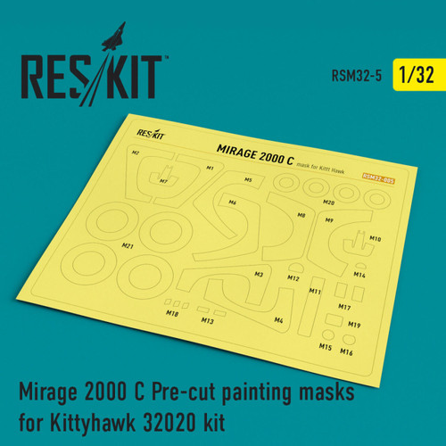 RES-RSM32-0005 1/32 Reskit Mirage 2000 C Painting Masks for Kittyhawk 32020 kit 1/32 MMD Squadron
