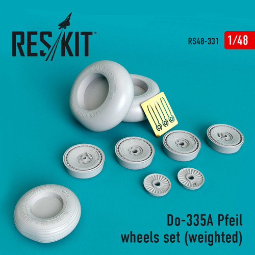 RES-RS48-0331 1/48 Reskit Do-335? Pfeil wheels set weighted 1/48 MMD Squadron