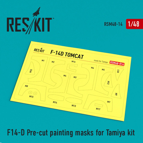 RES-RSM48-0014 1/48 Reskit F-14D Pre-cut painting masks for Tamiya Kit 1/48 MMD Squadron RES-RSM48-0014 1/48 Reskit F-14D Pre-cut painting masks for Tamiya Kit 1/48 MMD Squadron
