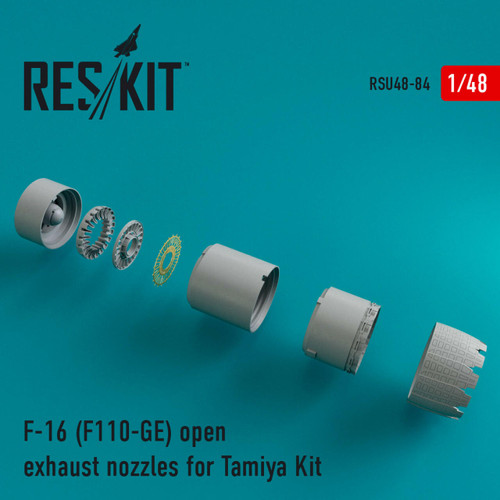 RES-RSU48-0084 1/48 Reskit F-16 F110-GE open exhaust nozzles for Tamiya Kit 1/48 MMD Squadron