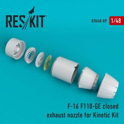 RES-RSU48-0089 1/48 Reskit F-16 F110-GE closed exhaust nozzles for Kinetic Kit 1/48 MMD Squadron