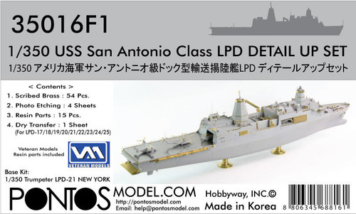 PON35016F1 1/350 Pontos Model USS San Antonio Class LPD Detail up set MMD Squadron