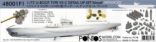 PON48001F1 1/48 Pontos Model U-Boot Type VII C Detail up set MMD Squadron