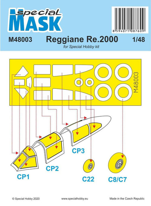 CMK-100-M48003 1/48 Special Hobby Reggiane Re 2000 Mask Paint Mask MMD Squadron