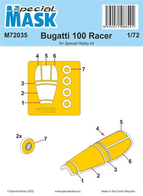 CMK-100-M72035 1/72 Special Hobby Bugatti 100 MASK Paint Mask MMD Squadron