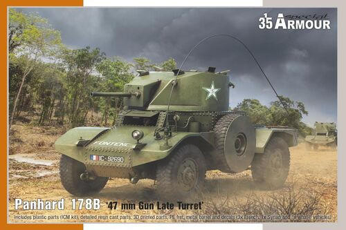 CMK-100-SA35009 1/35 Special Armour Panhard 178B 47 mm Gun Late Turret Plastic Model Kit MMD Squadron