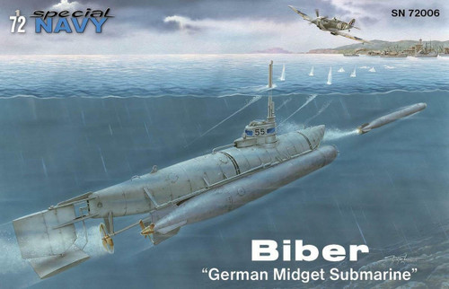 CMK-100-SN72006 1/72 Special Navy Biber German Midget Submarine Plastic Model Kit MMD Squadron