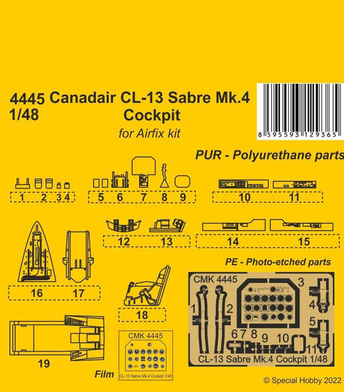 CMK-129-4445 1/48 CMK Canadair CL-13 Sabre Mk.4 Cockpit Resin MMD Squadron