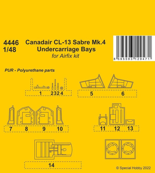 CMK-129-4446 1/48 CMK Canadair CL-13 Sabre Mk.4 Undercarriage Bays / for Airfix kit Resin MMD Squadron