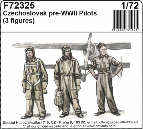 CMK-129-F72325 1/72 CMK Czechoslovak pre-WWII pilots 3 fig Resin Figure Model Kit MMD Squadron