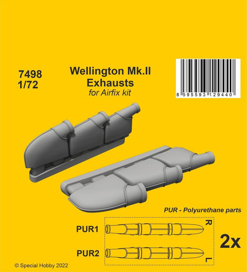 CMK-129-7498 1/72 CMK Wellington MkII Exhausts / for Airfix kit Resin MMD Squadron