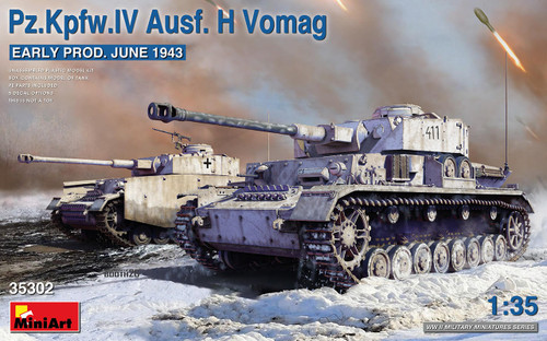 その他 MiniArt Pz.Kpfw.IV Ausf. H Vomag 1/35 1/35 Miniart PzKpfw IV Ausf H Vomag Early Production Tank w/Full