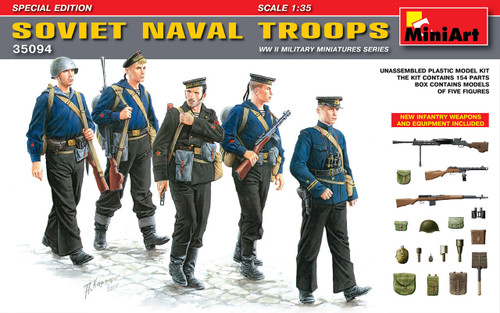 MIN35094 1/35 Miniart Soviet Naval Troops x5 Figure Set MMD Squadron MIN35094 1/35 Miniart Soviet Naval Troops x5 Figure Set MMD Squadron