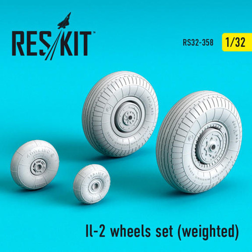 RES-RS32-0358 1/32 Reskit Il-2 wheels set weighted MMD Squadron