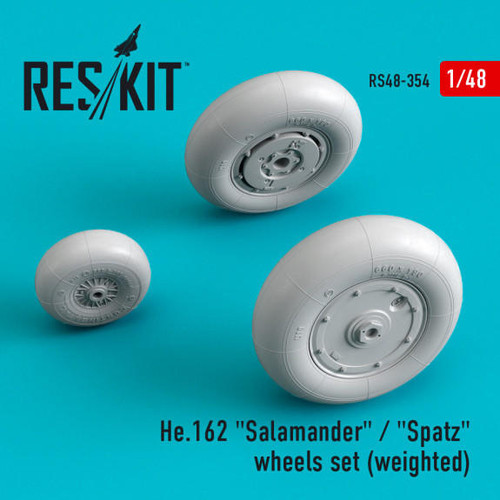 RES-RS48-0354 1/48 Reskit He.162 Salamander / Spatz wheels set weighted MMD Squadron