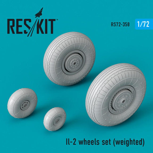 RES-RS72-0358 1/72 Reskit Il-2 wheels set weighted MMD Squadron