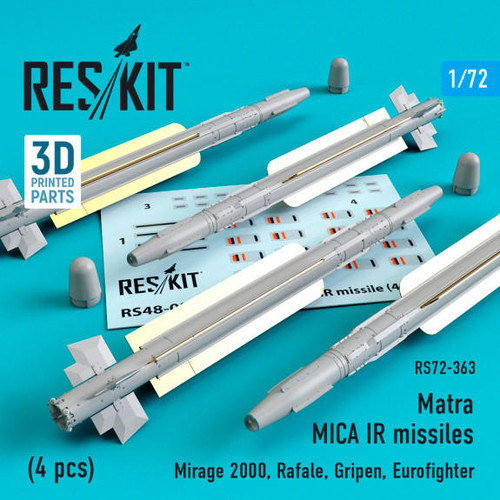 RES-RS72-0363 1/72 Reskit Matra MICA IR missiles 4 pcs MMD Squadron