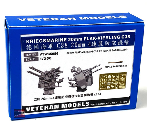 VTW35056 1/350 Veteran Models Kriegsmarine Flak-Vierling C38 MMD Squadron