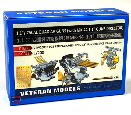 VTW20002 1/200 Veteran Models 1.1/75 CAL Quad AA GunsWith MK-44 1.1 Guns Director MMD Squadron