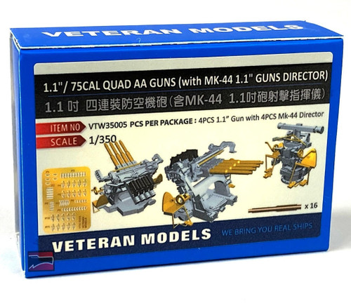 VTW35005 1/350 Veteran Models 1.1/ 75CAL Quad AA Guns With MK-44 1.1 Guns Director MMD Squadron