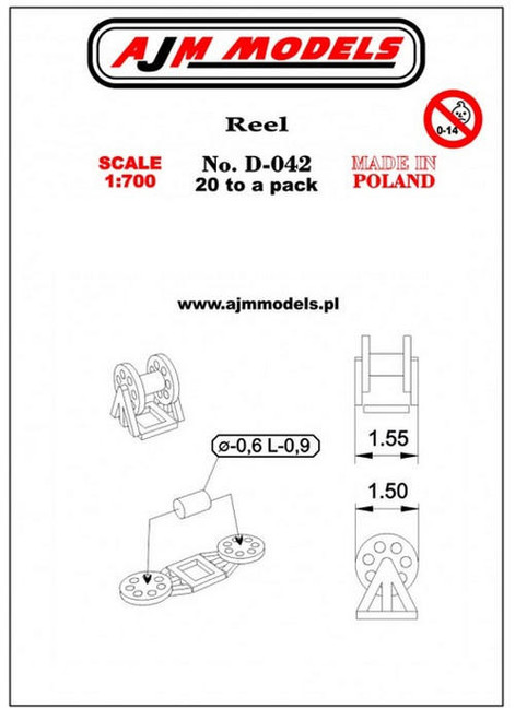 AJMD042 1/700 AJM Models Scale Reel (15 x 15 mm)  MMD Squadron