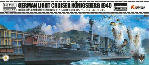 FLH1125 1/700 Flyhawk German Konigsberg 1940 Light Cruiser Plastic Model Kit - Standard Version  MMD Squadron