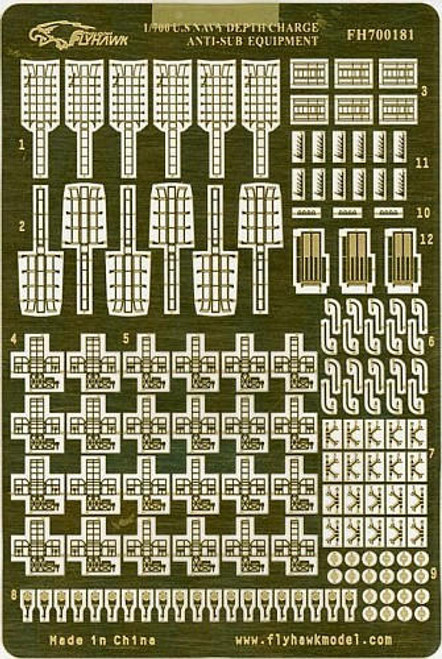 FLH700181 1/700 Flyhawk Photo Etch WWII USN Anti-Sub Equipment  MMD Squadron