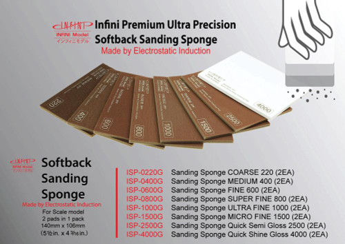 ISP-1500G Infini Models Sanding Sponge MICRO FINE 1500 (2EA)  MMD Squadron