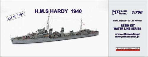 NIK7091 1/700 Niko HMS Hardy 1940 Destroyer  MMD Squadron