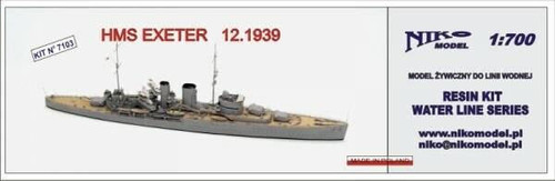 NIK7103 1/700 Niko British Heavy Cruiser HMS Exeter 1939  MMD Squadron