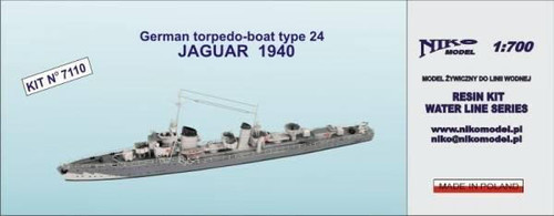 NIK7110 1/700 Niko German Torpedo-Boat Type 24 JAGUAR 1940  MMD Squadron