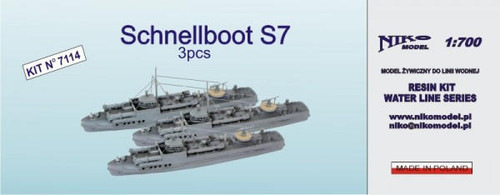 NIK7114 1/700 Niko German Schnellboot S7 3pcs  MMD Squadron