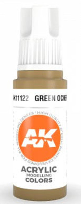 AK-11122 AK Interactive Green Ocher Acrylic Paint 17ml Bottle  MMD Squadron
