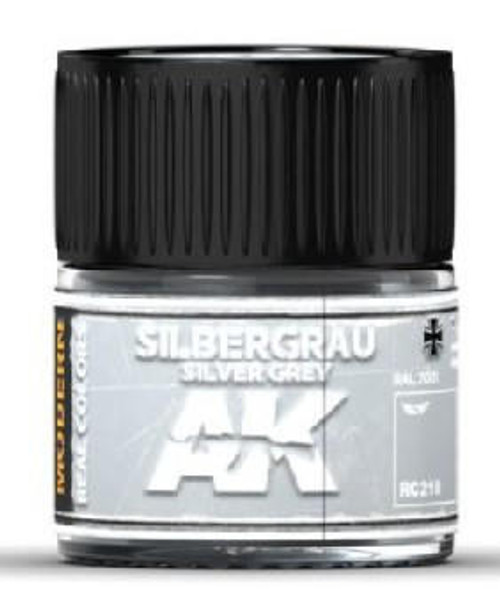 AK-RC210 AK Interactive Real Colors Silver Grey RAL7001 Acrylic Lacquer Paint 10ml Bottle  MMD Squadron