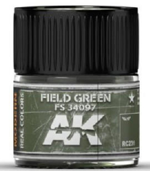 AK-RC231 AK Interactive Real Colors Field Green FS34097 Acrylic Lacquer Paint 10ml Bottle  MMD Squadron