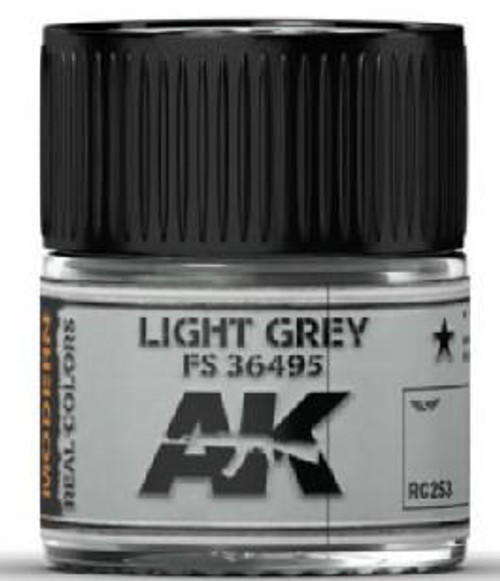 AK-RC253 AK Interactive Real Colors Light Grey FS36495 Acrylic Lacquer Paint 10ml Bottle  MMD Squadron