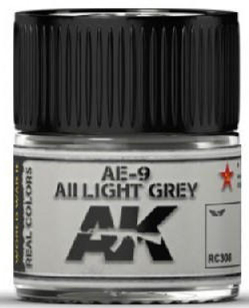 AK-RC308 AK Interactive Real Colors AE9/AII Light Grey Acrylic Lacquer Paint 10ml Bottle  MMD Squadron