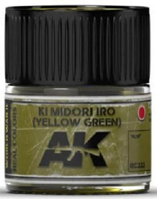 AK-RC333 AK Interactive Real Colors Ki Midori Iro (Yellow-Green) Acrylic Lacquer Paint 10ml Bottle  MMD Squadron