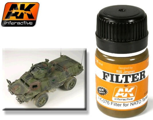AK-76 AK Interactive NATO Tank Filter Enamel Paint 35ml Bottle  MMD Squadron